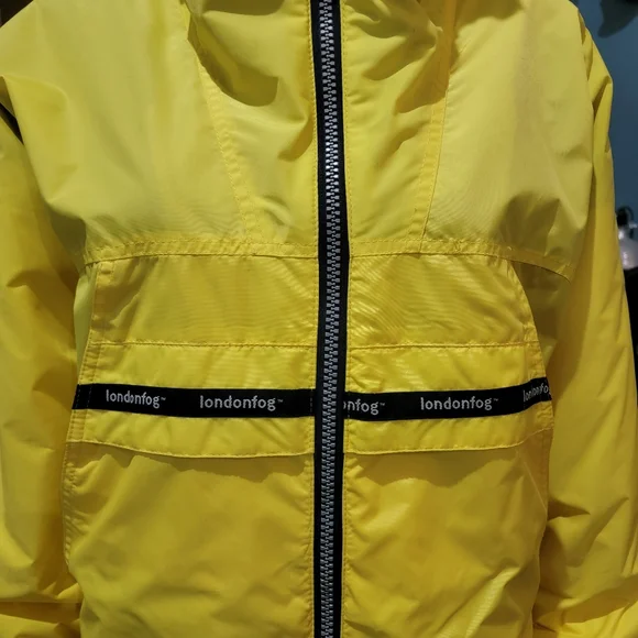 London Fog Yellow Hooded Zip Up Jacket NWOT Large 14 16 Girls - Picture 5 of 8